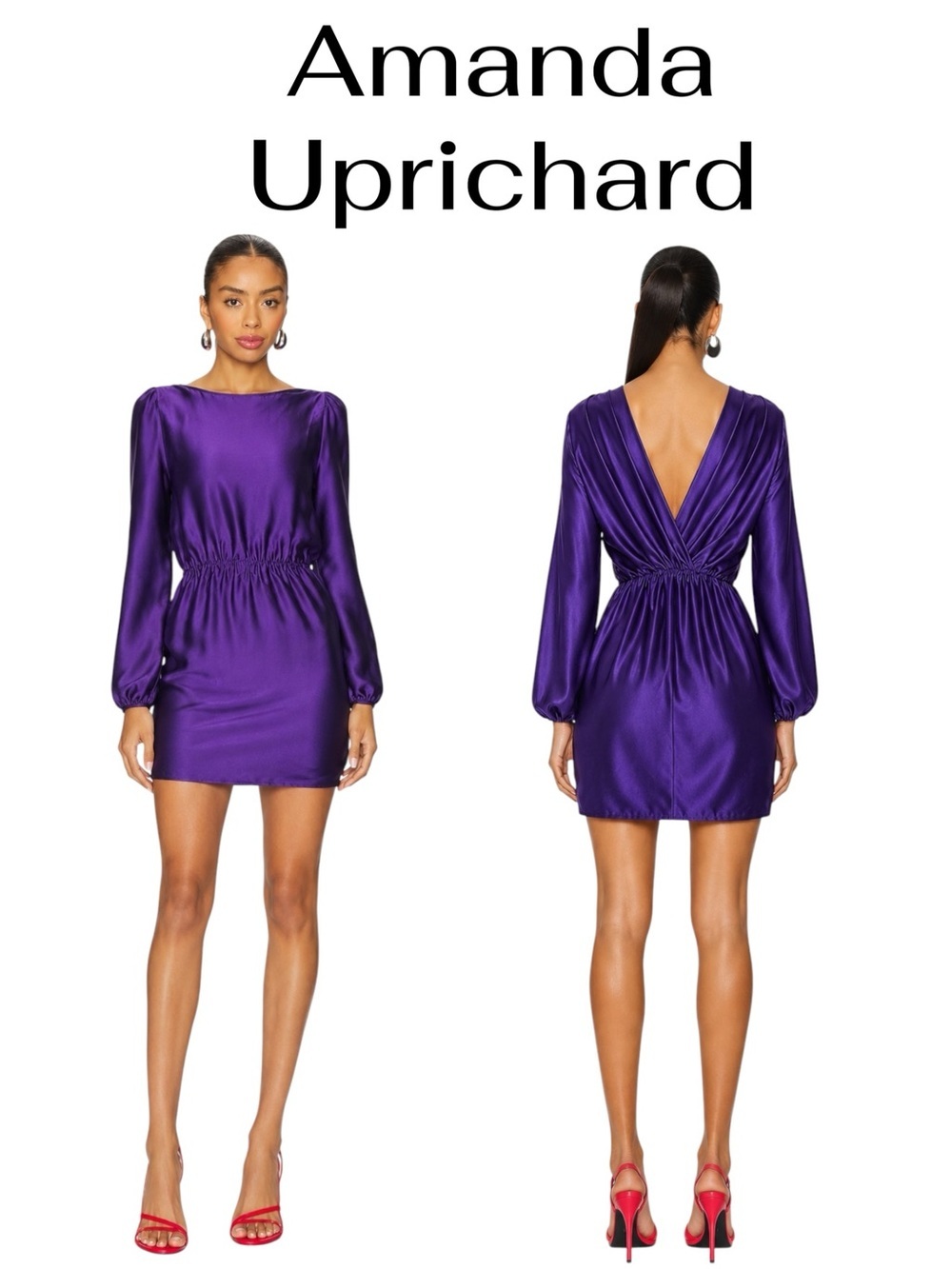 REVOLVE FAV | Amanda Uprichard 100% Silk Blouson Pleated longsleeve Mini dress s